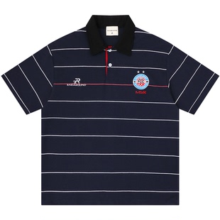 From Mars Stripe badge loose short-sleeved T-shirt