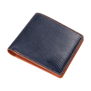 聚变手工皮具高端定制黑色蜥蜴皮真皮经典版多卡位横款短钱包皮夹