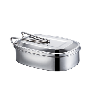 304长方形不锈钢学生饭盒带盖分格成人餐盒食堂蒸饭盒饭盒