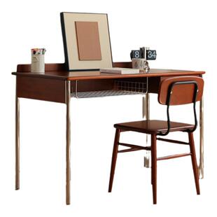 【清仓】后野中古风实木书桌家用简约学生书桌学习桌黄杨木复古风