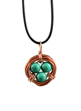 素元 短项链女优化松绿色颈链锁骨链 原创欧美爱巢吊坠复古手工