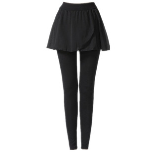 黑色莫代尔假两件形体裤芭蕾舞蹈裤遮屁股帘练功裤短裙裤子一体女