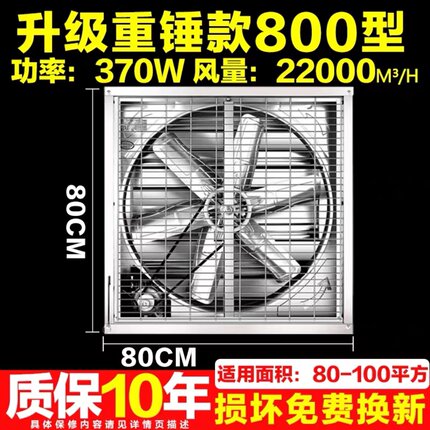 耐腐蚀负压风机工业排风换气扇养殖场排气扇矿场排风扇温室风机