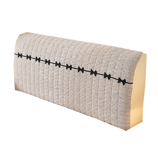 秋冬高级感床头套罩2025新款全包弹力木床头软包靠背加厚绒防尘罩