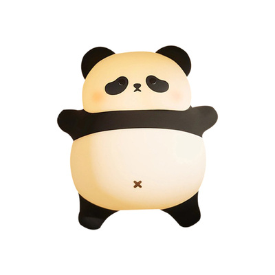 熊猫小夜灯硅胶卧室伴睡眠床头婴儿喂奶拍拍氛围台灯生日礼物定时