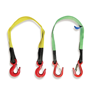 沪翔双头钩扁平吊装带钢管钩两头扣叉车起重美式钩涤纶吊装绳吊车