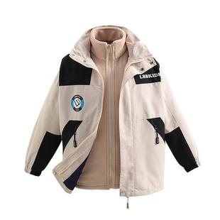 女童三合一冲锋衣可拆卸外套2025款中大童秋冬装儿童加绒户外风衣