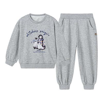 嫚熙童装儿童套装2026新款男女童宽松休闲春款衣服百搭卫衣卫裤