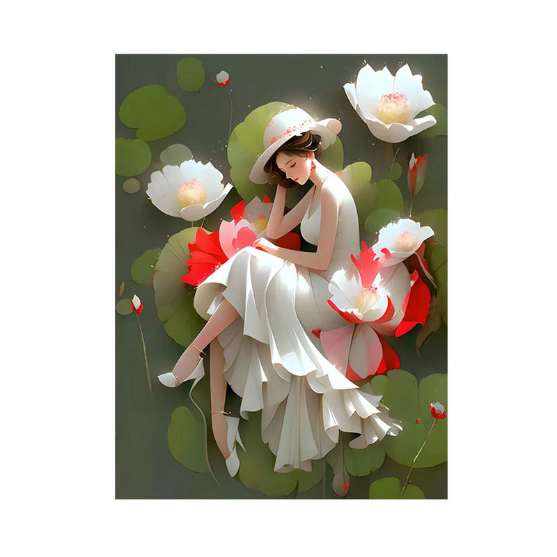 唯美治愈花仙子自粘防水墙贴