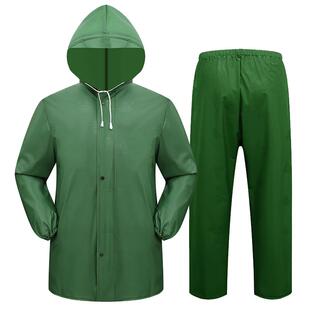 加厚牛筋pvc雨衣雨裤套装防暴雨全身分体式男女干活农民工地雨披