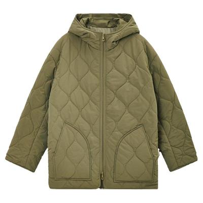 w2x葫芦格纹连帽内胆棉衣