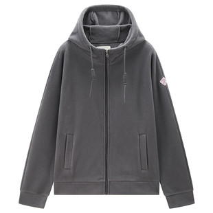 佐丹奴外套女新款摇粒绒品牌胶章宽松连帽拉链卫衣开衫女05373854