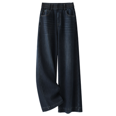 黑色美式复古加绒牛仔裤女2025新