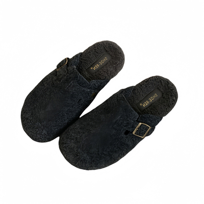 厚底加绒勃肯鞋毛毛拖鞋女鞋子