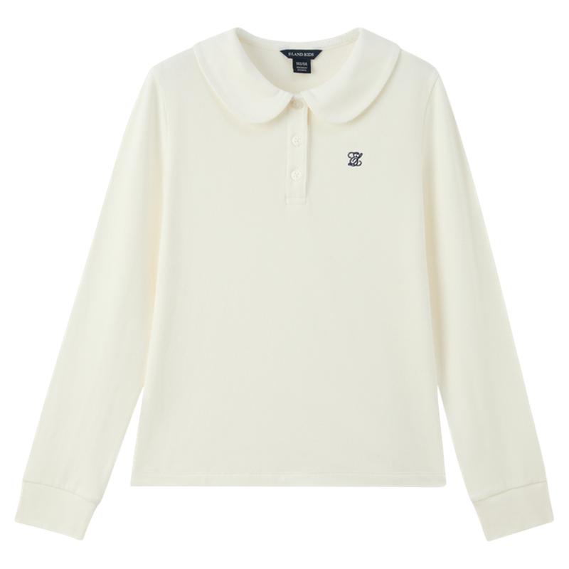 eland kids衣恋童装女童POLO衫2025年秋季新品学院风儿童长袖T恤