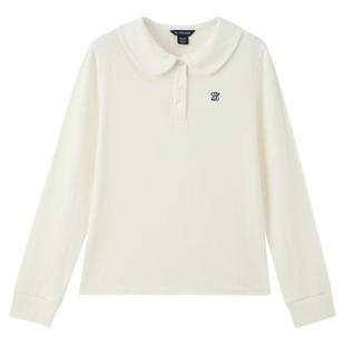 eland kids衣恋童装女童POLO衫2025年秋季新品学院风儿童长袖T恤