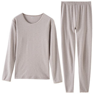 顶瓜瓜顶呱呱彩棉纯棉保暖内衣男士女士大码秋衣秋裤棉毛衫半高领