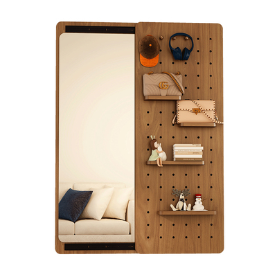顾家家居实木隐藏式洞洞板穿衣镜