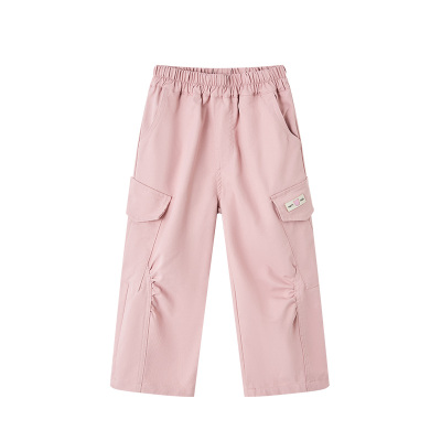 皇室童缘女童立体分割伞兵裤春季