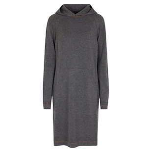 LP*高品质!羊绒针织毛衣裙连帽连衣裙春秋中长款宽松休闲卫衣裙