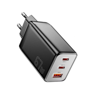 Essager 67W GaN USB Type C Charger氮化镓旅充充电器适用iPhone16proiPad MacBook欧标EU德国UK港澳版插头