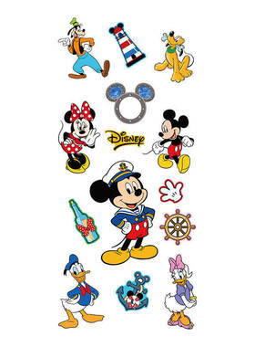 disney迪士尼邮游轮门牌贴纸米奇卧室衣柜冰箱儿童房间布置装饰画