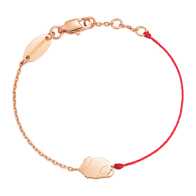 medalqueen本命年萌牛红绳手链