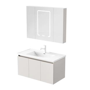 东鹏奶油风浴室柜陶瓷一体盆洗手台卫生间洗手盆组合镜柜1944