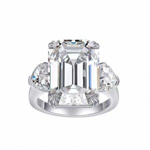 小冰糖钻戒纯银女4克拉大钻戒高级奢华方钻人工钻石婚礼仿真戒指