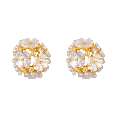 优雅显气质仙气绣球花耳环耳夹