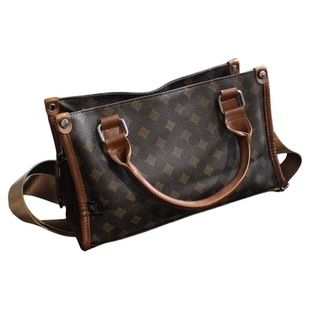 threebox潮牌老花手提包男女潮秋冬新款小托特包通勤包单肩斜挎包