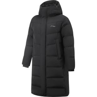 李宁长款羽绒服男士冬季官方新款防泼水外套男连帽上衣鸭绒运动服