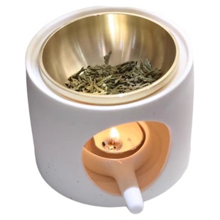 黄铜碟蜡烛熏香器香薰灯精油卧室干烧沉香粉烛台微瑕疵清仓特价品