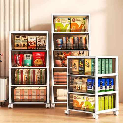 带轮收纳柜一件起衣服柜子移动抽屉式储物柜批卧室床头柜置物居可