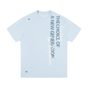 BIPOLAR字母印花竖向排版短袖T恤基础圆领休闲宽松上衣夏季薄款男