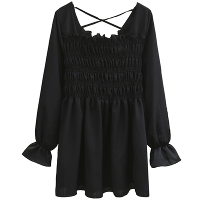 时尚甜美收腰遮肚小个子连衣裙