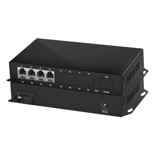 阿卡斯电子 4路电话光端机PCM语音光端机电话转光纤收发器支持百兆千兆隔离型网络光电转换器SC光口