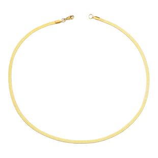 GuangYu轻奢简约金色蛇骨链小众钛钢项链男女颈链素链锁骨链配饰