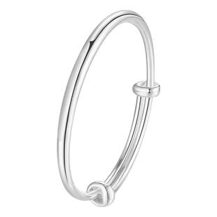 中国黄金灵动光圈童镯足银999手镯素圈银手镯宝宝镯百天生日礼物