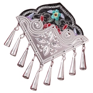 新中式民族风刺绣发夹手工苗绣苗银流苏苗疆异域设计感古风发饰女