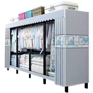 2025新款钢架折叠免安装家用简易衣柜出租屋布衣橱快速收纳经济型