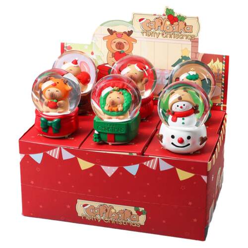 卡皮巴拉水晶球圣诞盲盒2024新款女孩圣诞手办公仔女生圣诞节礼物