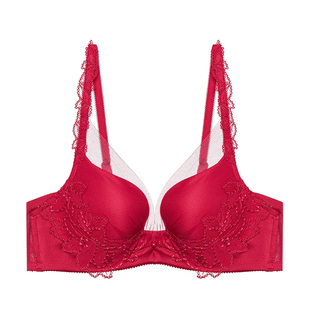 LACLOVER兰卡文挚爱卡罗拉系列无钢圈文胸蕾丝红色LC17TK1