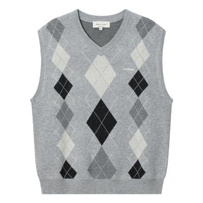 CLIMAXVISION菱格叠穿针织马甲