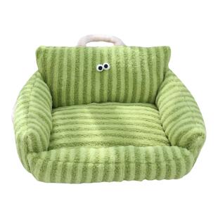 秋冬狗窝保暖条纹猫窝大眼系宠物窝垫犬猫日用猫床卡通造型沙发窝