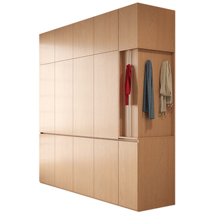 定制全实木原木风简约一柜到顶新款卧室主卧分段式二四六门大衣柜