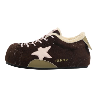 F21大头加绒德训鞋女2025新款冬