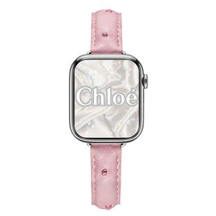 宣人适用iwatchS11/s10苹果手表表带s9细款小蛮腰真鸵鸟皮质apple watch8se76541代Ultra2男女生新款高级感