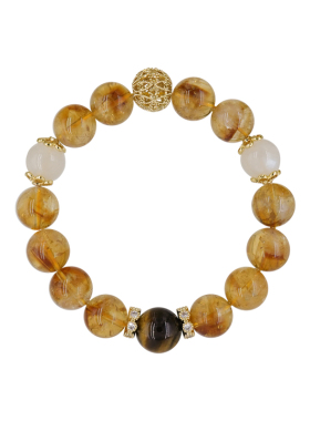 NININA金霸大综合天然黄塔晶手链男女招财转运金虎眼石手串礼物