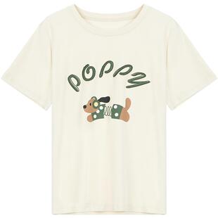 LAGOGO卡通小狗印花T恤女拉谷谷2026年夏季新款独特春日纯棉短袖t